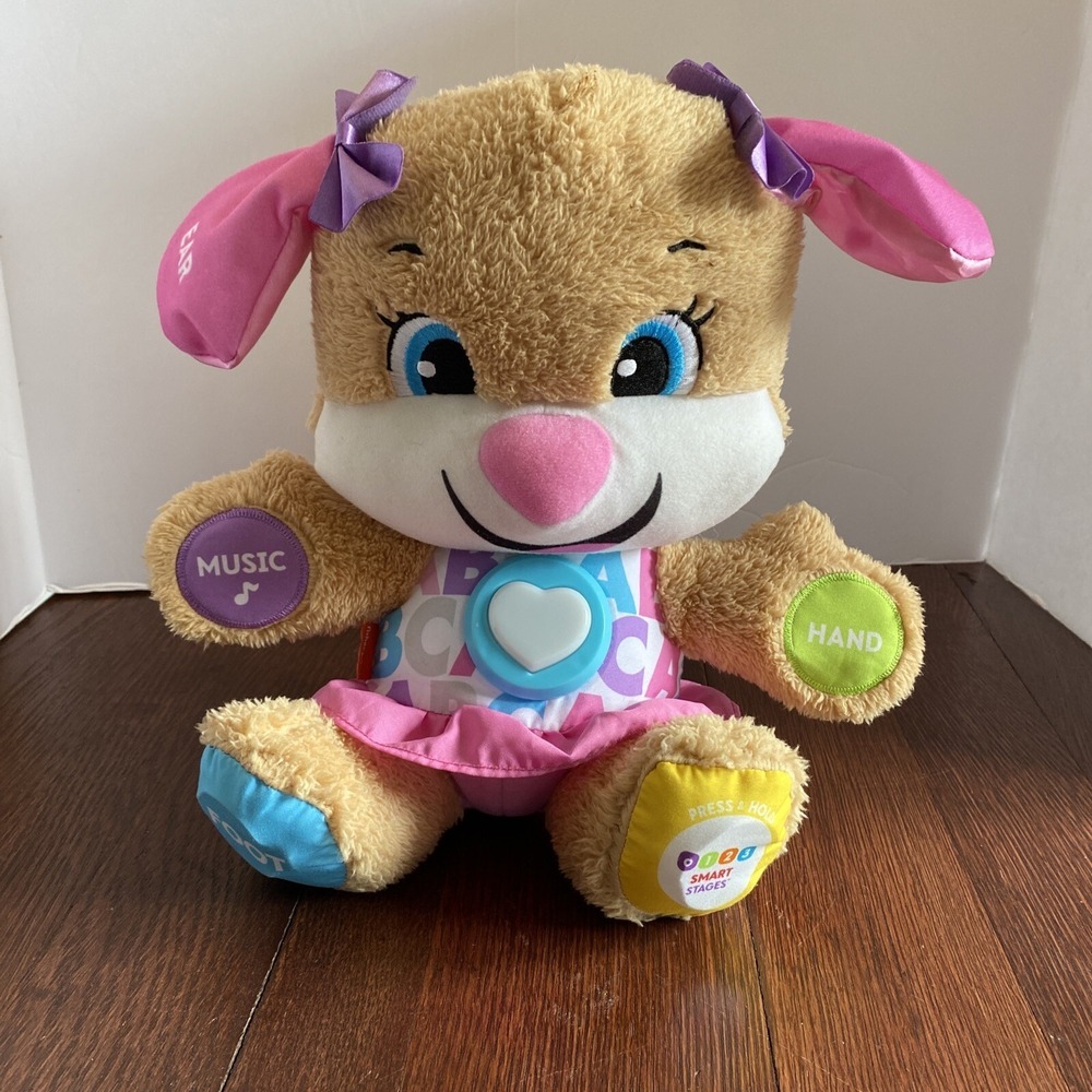 Fisher Price Laugh & Learn Smart Stages‎ Puppy Sister Dog Plush Toy Tested 2017